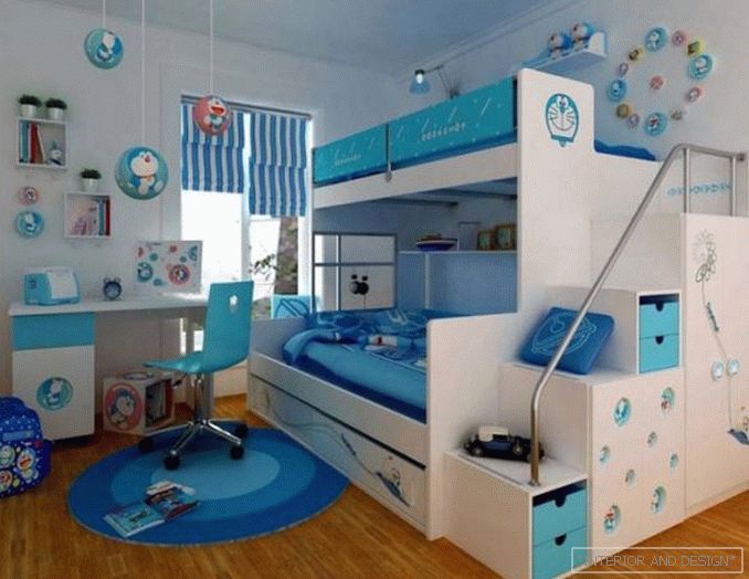 Design szoba két fiú számára