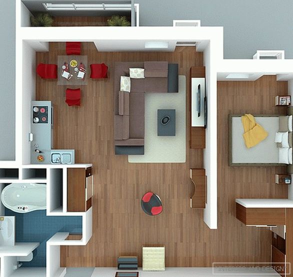 egyszobás apartman tervezése 5