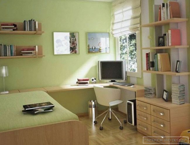 Hálószoba zöld árnyalatokban - фото