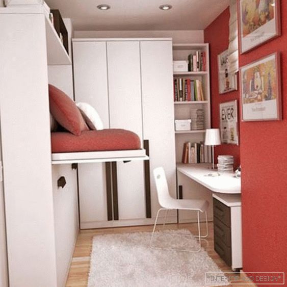 Hálószoba vörös / lila árnyalatokban - фото