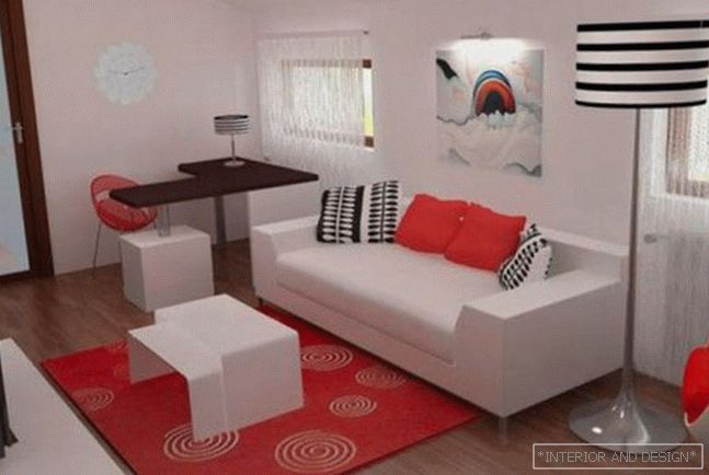 Hálószoba-nappali: a design titkai - fotó