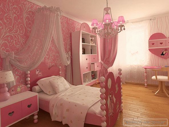 Rózsaszín hálószoba design