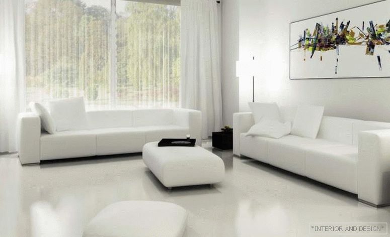 A nappaliban lévő függönyök a minimalizmus stílusában 2